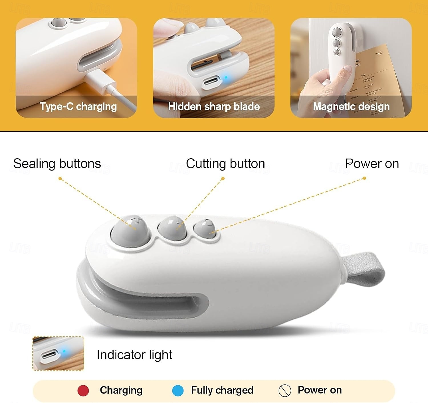 2 db-os mini zacskóhegesztő vágóval és mágnessel, hordozható kézi 2 az 1-ben újratölthető élelmiszerzacskó-hegesztő lezáráshoz és vágáshoz, hőhegesztő műanyag zacskókhoz, uzsonnazacskókhoz, 2026 - $22.99 –P3