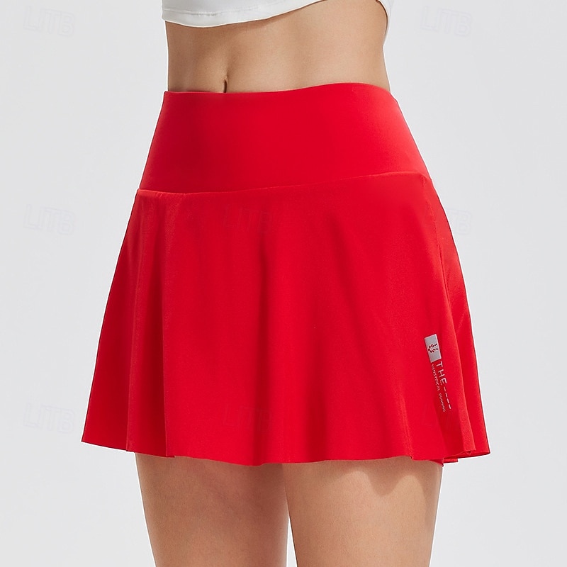 Γυναικεία Μονόχρωμο Casual φούστα Φούστα τένις Αθλητική φούστα Προστασία UV Γρήγορο Στέγνωμα Ελαστικό Αναπνέει Τέννις Αθλητικά Τρέξιμο Παντελόνια Φούστες Λευκό Κόκκινο Ρούχα τένις 2026 - $22.99 –P5