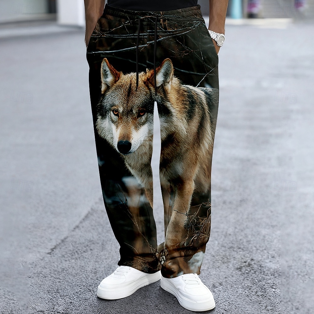 Ανδρικά Λύκος Άγρια Φύση Δάσος Αθλητικές Φόρμες Παντελόνια Casual παντελόνι Μεσαία Μέση Vintage ρετρό ΕΞΩΤΕΡΙΚΟΥ ΧΩΡΟΥ Κυνήγι Προπόνηση Ελαστική μέση με κορδόνι Παντελόνι σε ίσια γραμμή με τσέπες 2026 - $24.99 –P2