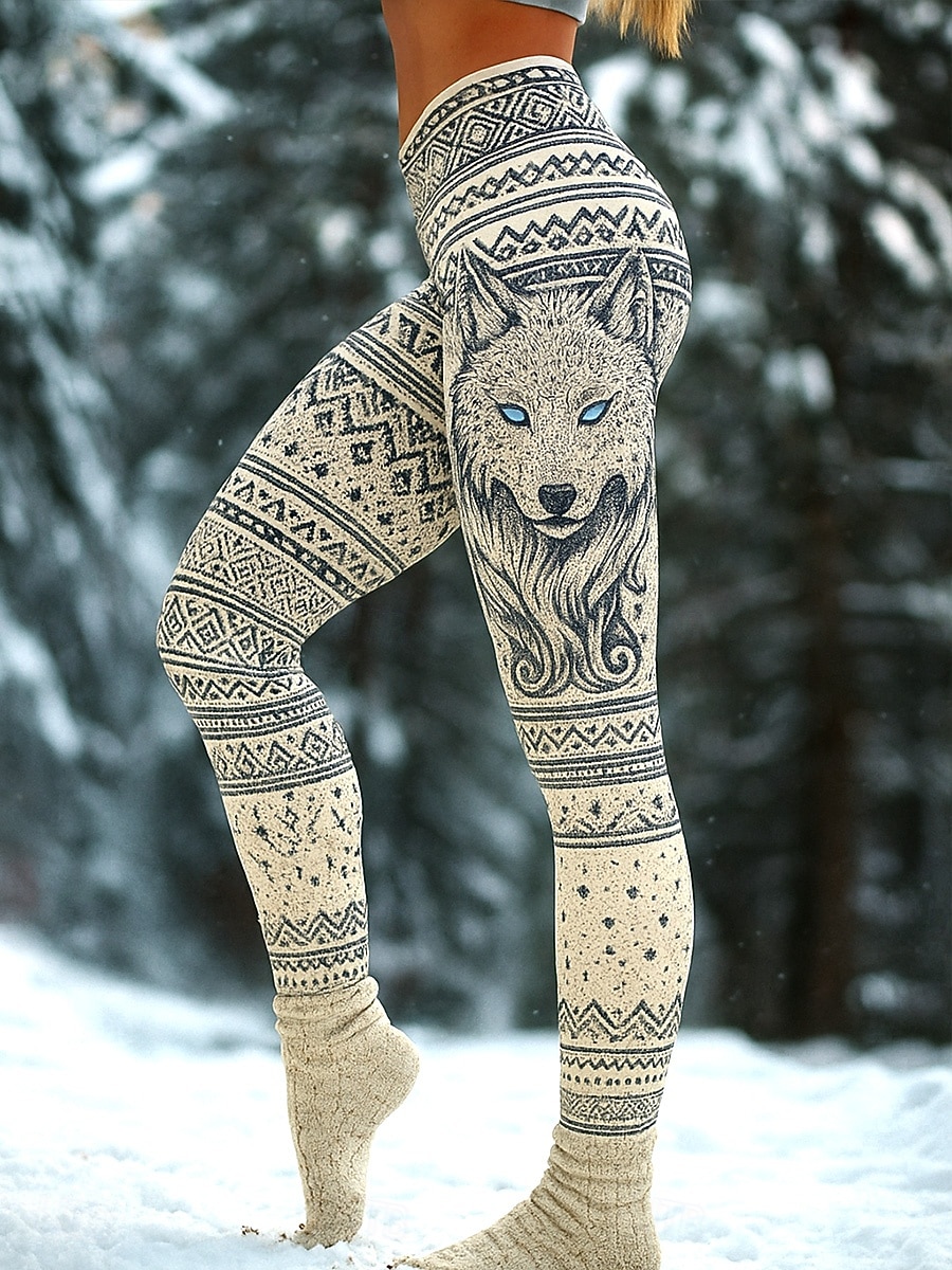 Damen Leggings Urlaub Vintage Ethno-Stil Volle Länge Hohe Taille Grafik Abstrakt 3D-Druck Schnelltrocknend Atmungsaktivität Weich Hohe Elastizität Täglich Heim Outdoor Dunkel Braun Schwarz Beige 2026 - $21.99 –P2