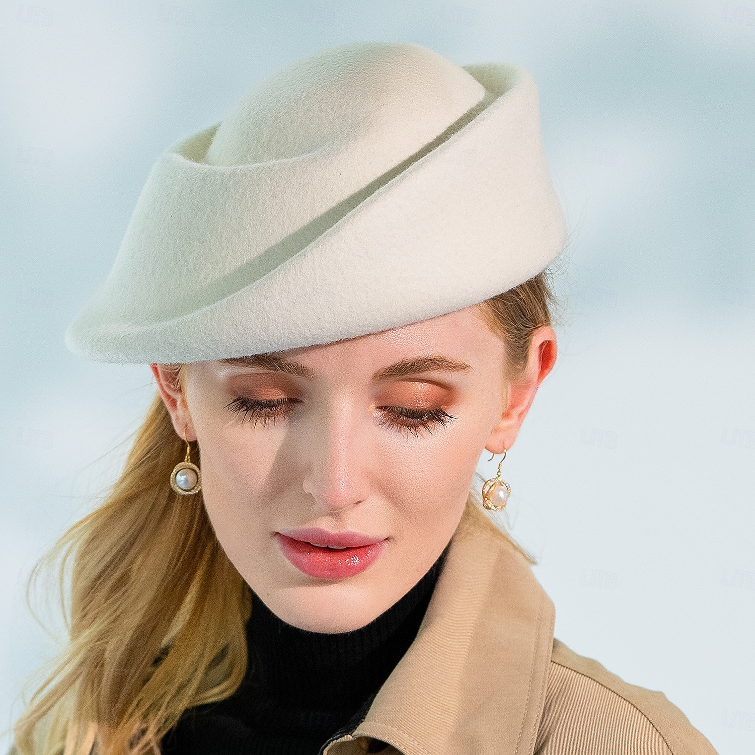 Sombreros 100% lana, boina, sombrero fedora, sombrero platillo, cóctel de boda, elegante tocado de tul de color puro. 2026 - $45.99 –P14