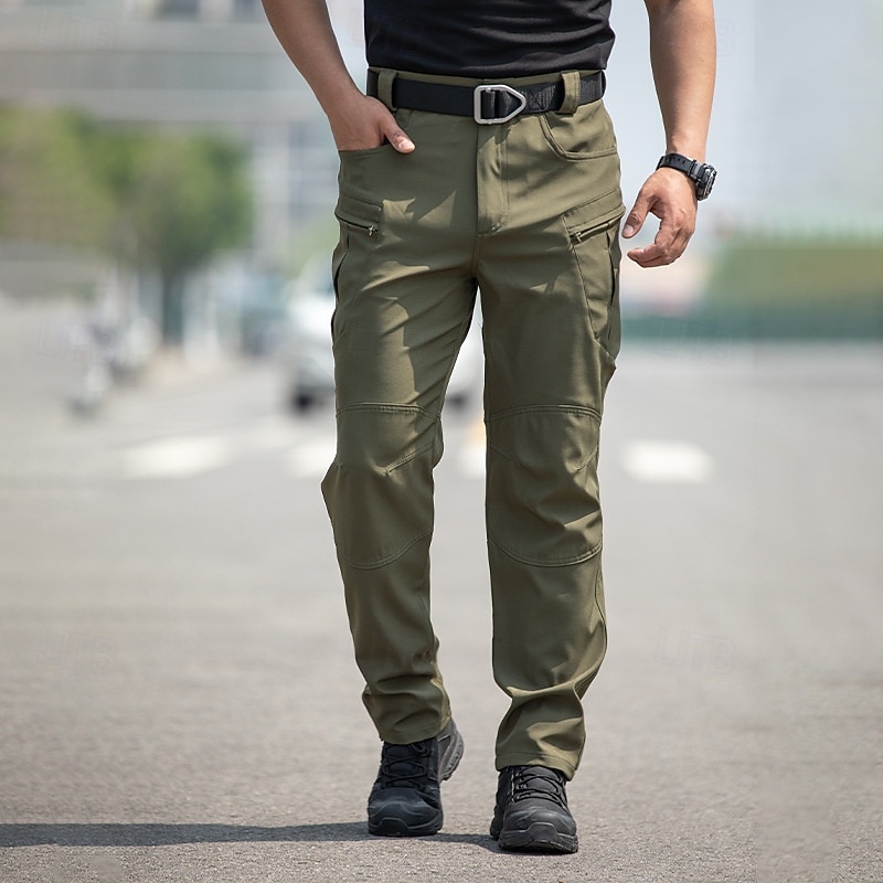 Men's Cargo Pants Trousers Multi Pocket Solid Color Windproof Wearable Daily Outdoor Camping & Hiking Streetwear Stylish Blue Camouflage khaki Micro-elastic 2026 - $24.99 –P10