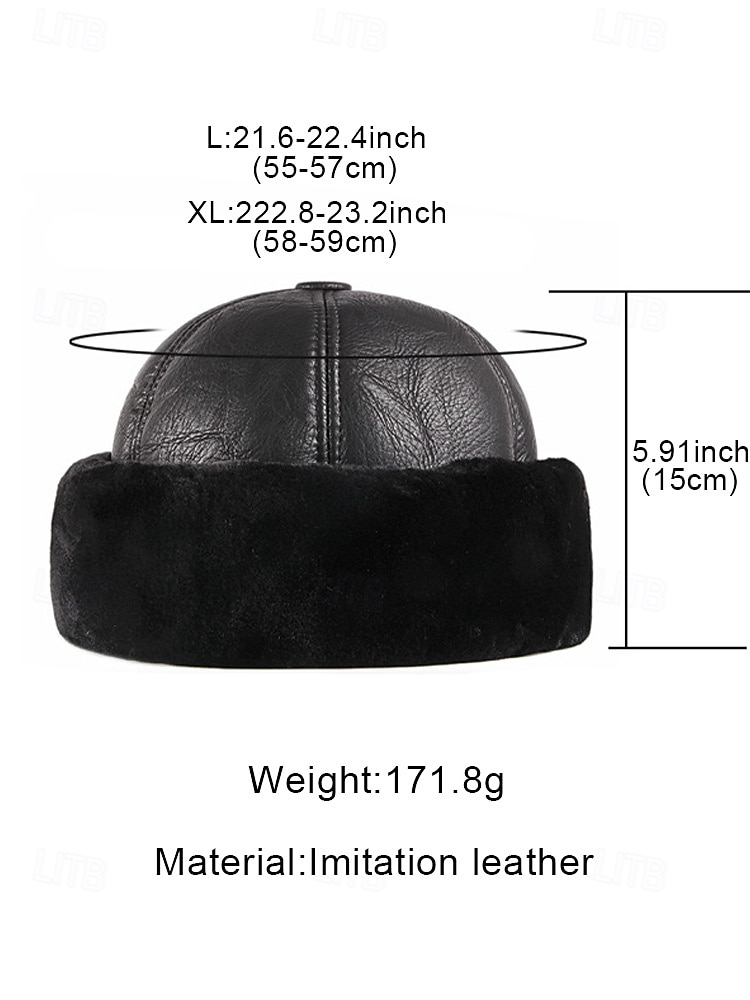 Wintermuts van imitatieleer voor heren, gevoerd met bont - warm, stijlvol en comfortabel voor koud weer - perfect voor buitenactiviteiten en dagelijks gebruik 2026 - $18.99 –P11