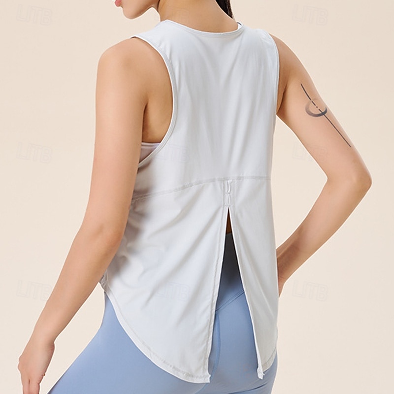 Women's Solid Colored Tank Top Workout Tops Loose Fit Elastic Sweat-Wicking Breathable Tennis Pickleball Yoga Crew Neck Top White Black Pink Tennis Clothing 2026 - $17.99 –P5