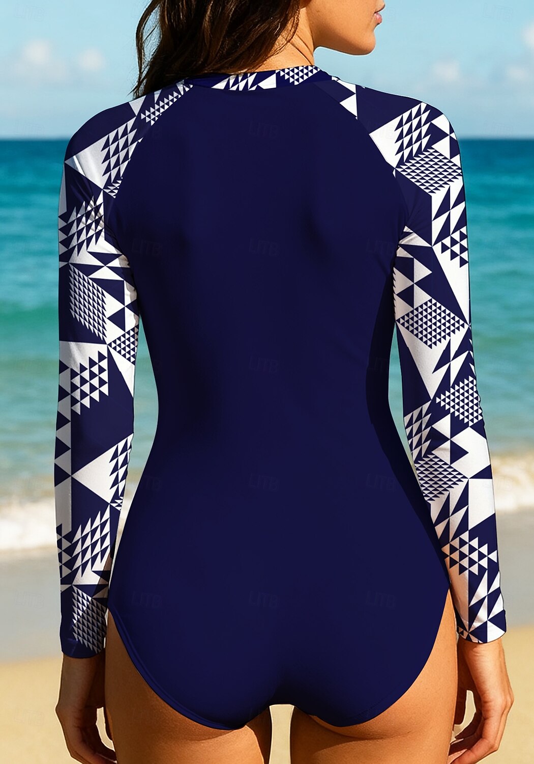 Mujer Traje de buceo Camiseta Protección Solar Surf Traje de baño Abstracto Geometría Cerrar UPF50+ Secado rápido Ligero Manga Larga Bañadores Camiseta de Baño Surf Playa Deportes acuáticos Verano 2026 - $30.99 –P2