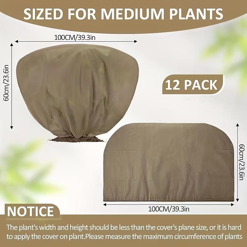 12pcs Winter Plant Covers Frost Protection Bags for Shrubs Trees and Roses 39.4x23.6 Inches with Drawstring Suitable for Autumn and Winter Outdoor Gardening Shrub Covers Tree Protection 2026 - $36.99 –P8