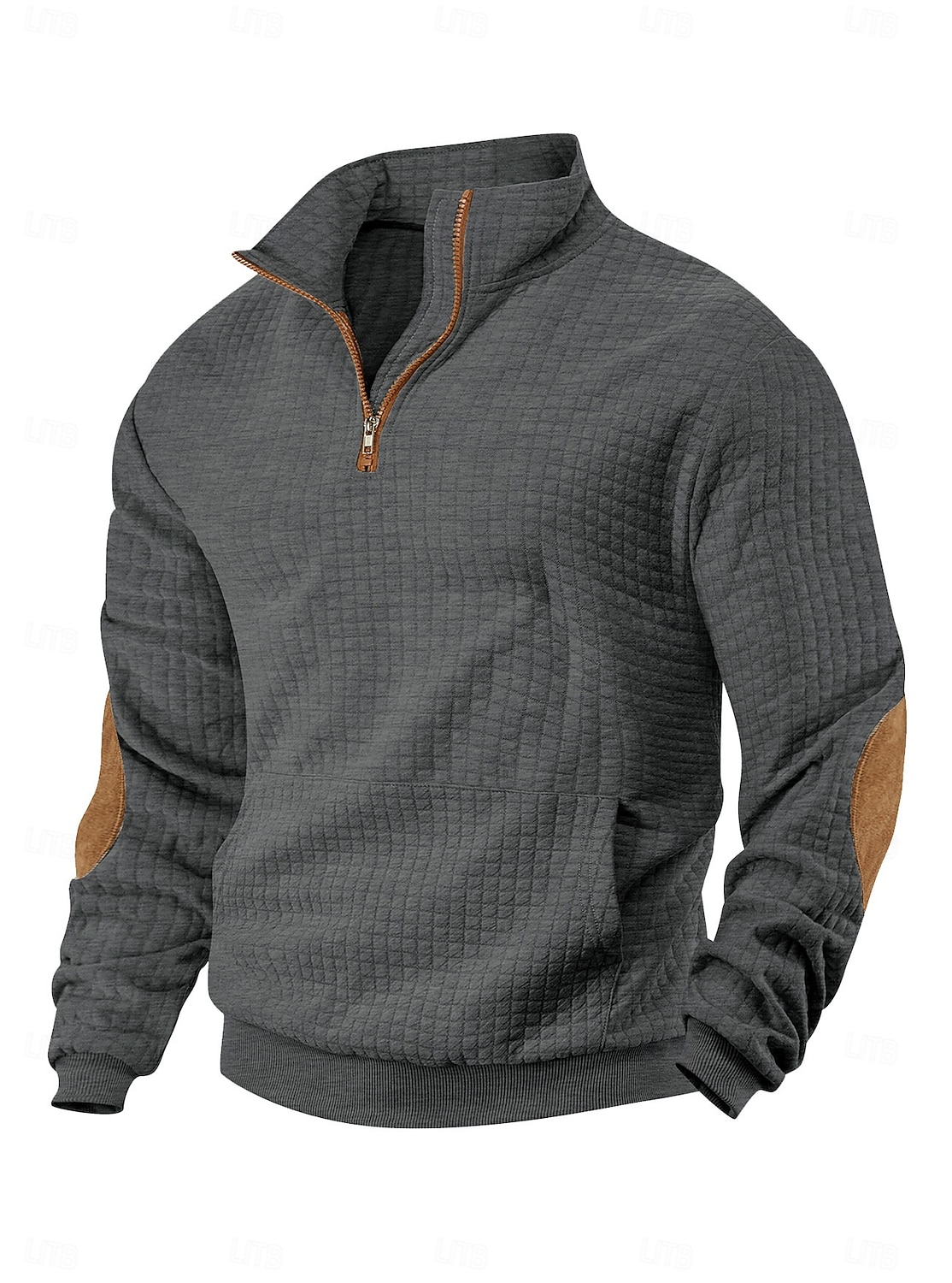 Herren Zip Up Sweatshirt Waffel-Sweatshirt Pullover Schwarz Weiß Marineblau Khaki Dunkelgray Halber Reißverschluss Einfach Reißverschluss Tasche Arbeit Sport & Outdoor Lässig ohne Druck Aktiv Vintage 2026 - $28.99 –P17