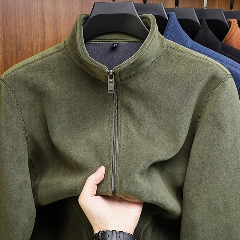 Homme Sweat-shirt Sweat zippé Sweat-shirt zippé Sweat-shirt en polaire Sweat-shirt entièrement zippé Bleu Noir Jaune Vert Gris Col montant Uni Sport & Loisir Quotidien Fête Polyester Streetwear de 2026 ? $44.99 –P5