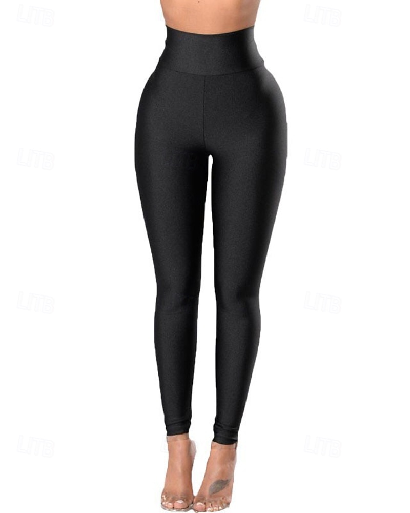 Dame kinesisk Leggings Gatemote Fritid Full lengde Middels midje عادي Elastisk midje Skinnende Metallisk Bekvem Elastisk Daglig utendørs Feriereise Sølv Kamel Svart kaffe Høst Vinter Løstsittende 2026 - $14.99 –P6