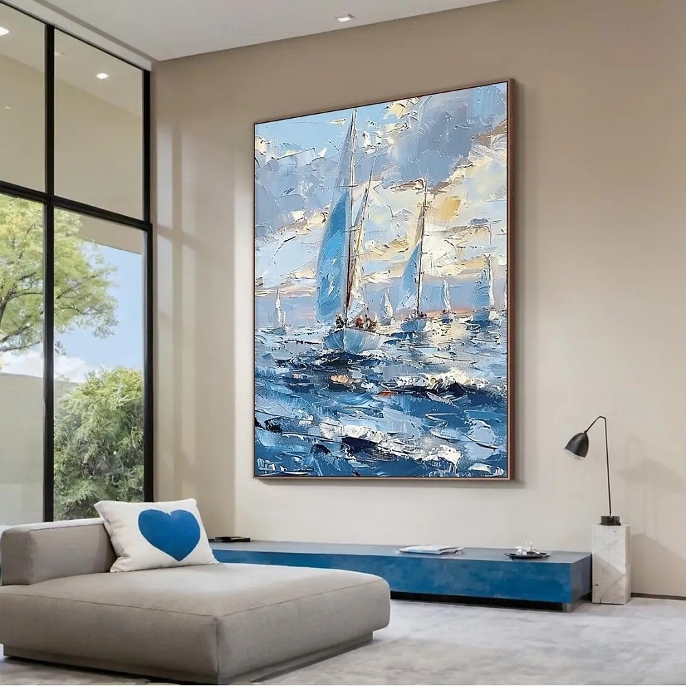 χειροποίητη ελαιογραφία σε καμβά, τέχνη τοίχου, διακόσμηση, αφηρημένο, ιστιοπλοϊκό, τοπίο, για σπίτι, καναπές, φόντο, διακόσμηση εισόδου, χολ, τεντωμένο πλαίσιο, κρεμαστός πίνακας/ρολό, χωρίς πλαίσιο, 2026 - $72.99 –P4