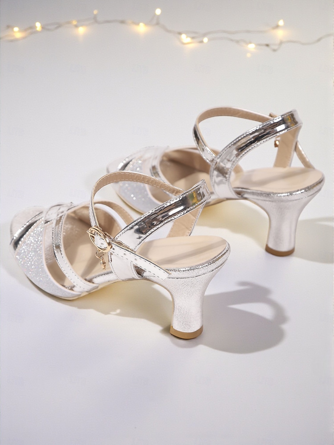 Mother of the Bride Block Heel Sandals, Glitter Open Toe Ankle Strap Dress Heels for Wedding & Reception 2026 - $32.99 –P7