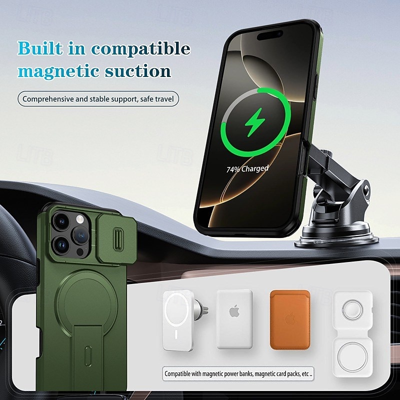 Phone Case For iPhone 16 15 14 Pro Max Plus 16e 13 Pro Max Back Cover with Stand Holder Shockproof Armor PC PU Leather 2026 - $13.99 –P7