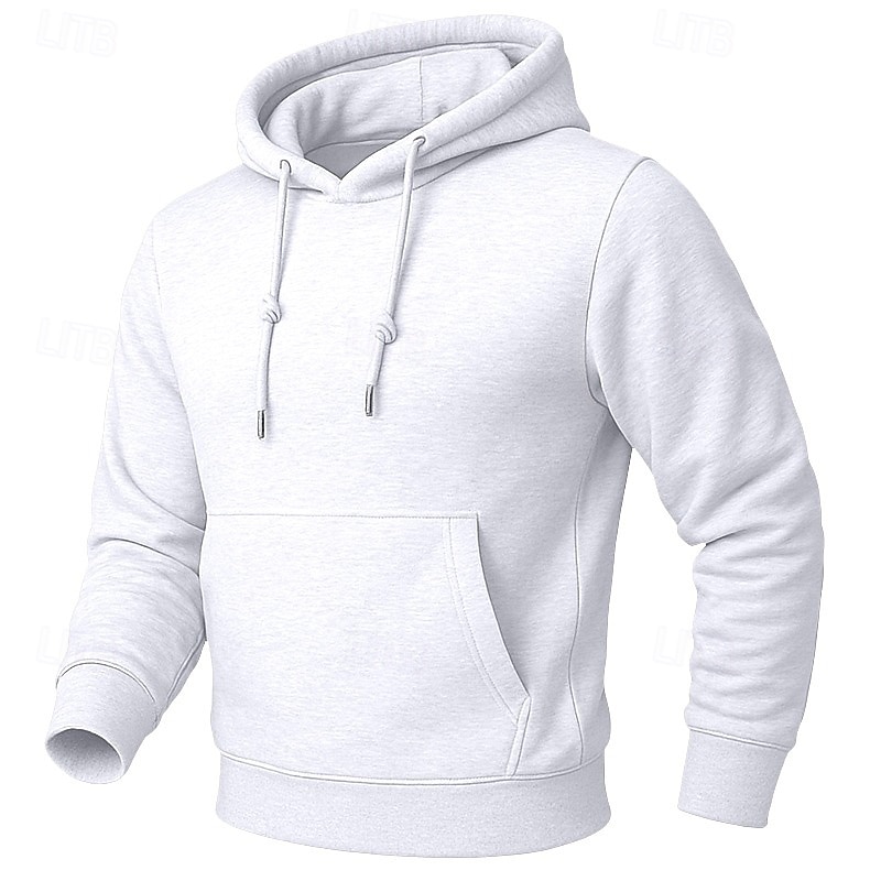 Men's Hoodie Fleece Hoodie Fleece lined Hoodie Blue Apricot Black White Yellow Hooded Plain Kangaroo Pocket Casual Daily Sports & Outdoor Polyester Streetwear Cool Sportswear All Seasons Clothing 2026 - $8.99 –P16