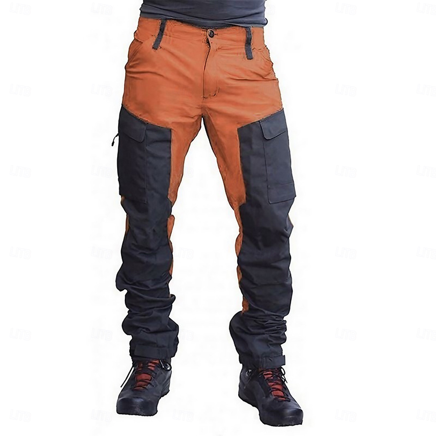 Men's Cargo Pants Cargo Trousers Combat Trousers Hiking Pants Buttons Multi Pocket Elastic Cuff Color Block Comfort Quick Dry Casual Daily Holiday Sports Fashion Purple Orange 2026 - $24.99 –P3