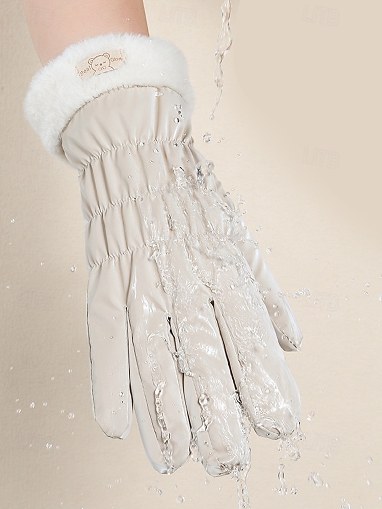 Dámské nepromokavé nylonové rukavice s dotykovou obrazovkou, vícebarevné, měkké a teplé, ideální pro zimní a outdoorové aktivity 2026 - $11.99 –P7