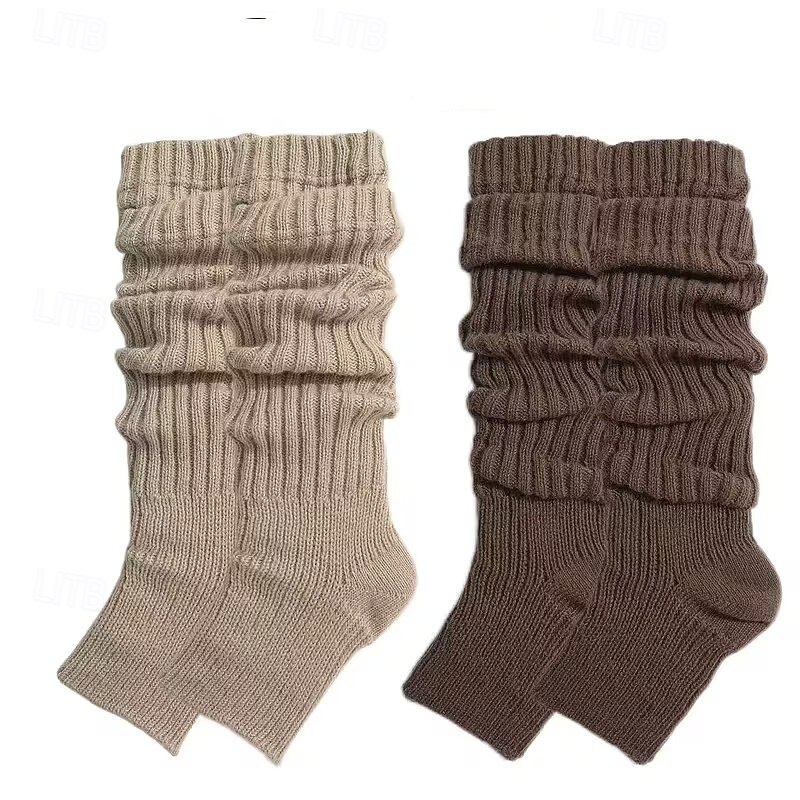 زوجان من أغطية الجوارب النسائية - حماية للساق دافئة في الشتاء بدرجات اللون البيج إلى البني بتصميم أنيق مناسب للأحذية الطويلة/الأحذية المريحة في الخريف والشتاء - إكسسوارات أحذية نسائية رائعة 2026 - $13.99 –P10