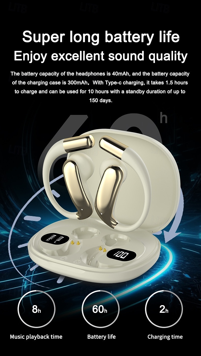 Intelligent AI Translation Earbuds Private-Mould OWS Semi-In-Ear Sports Earhook Bluetooth Earphones Extra-Long Battery Life Valentine's Day Gift 2026 - $26.99 –P7