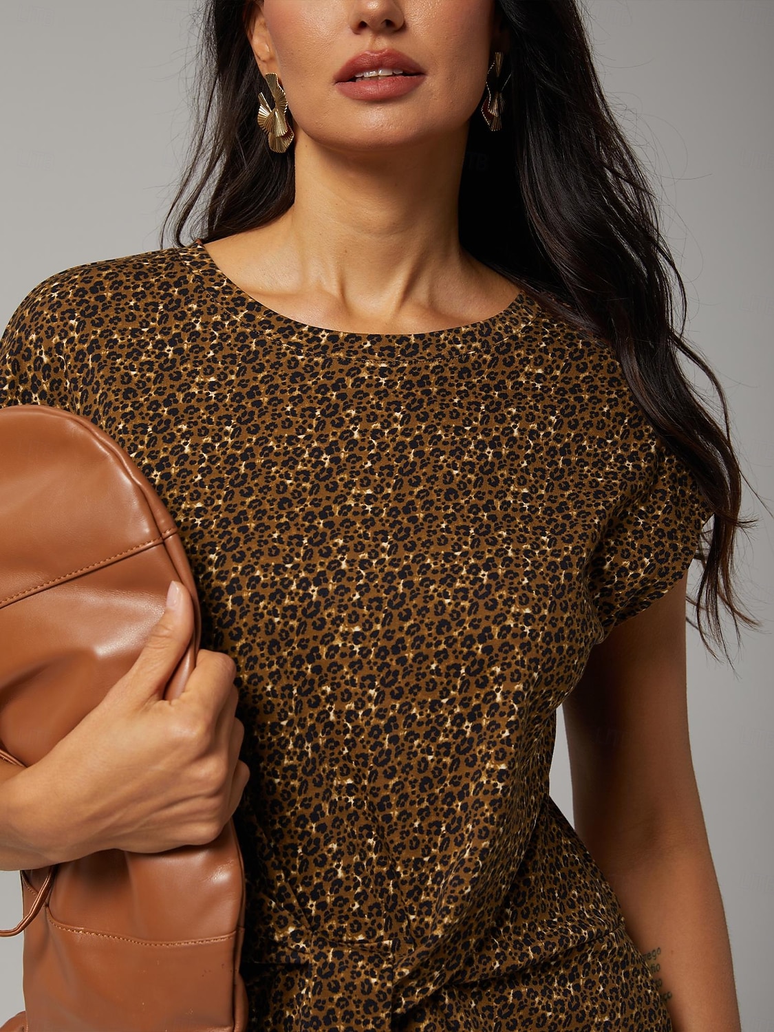 2026年 オールコットンのヒョウ柄ツイストデザイントップス、バケーション  コレクション – $67.99 –P5