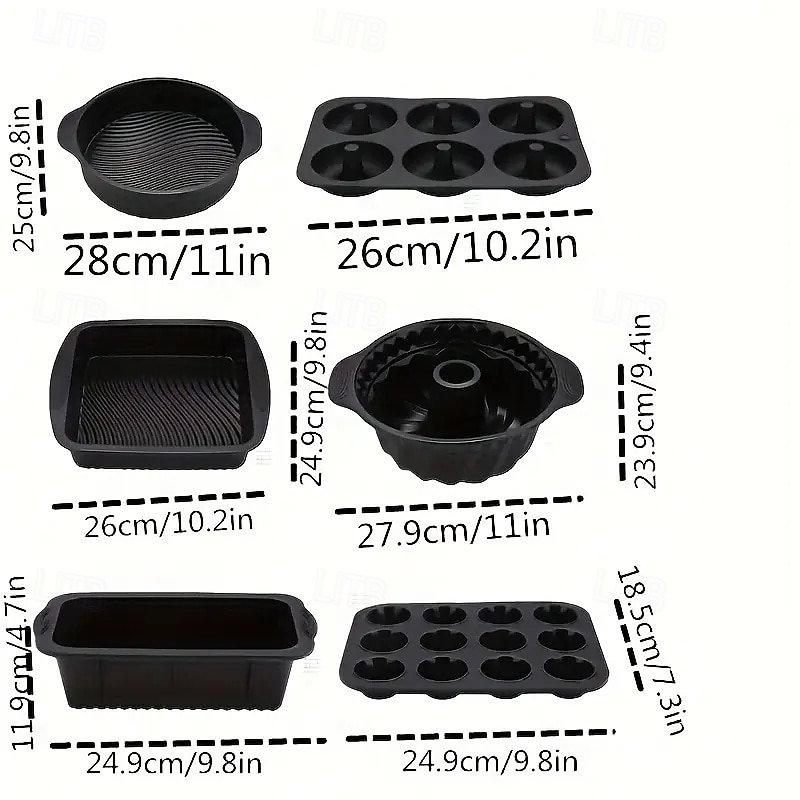 Набор из 6 силиконовых инструментов для выпечки, устойчивых к высоким температурам, противень для выпечки в духовке, форма для тостов, кухонные принадлежности для выпечки 2026 - $60.99 –P11