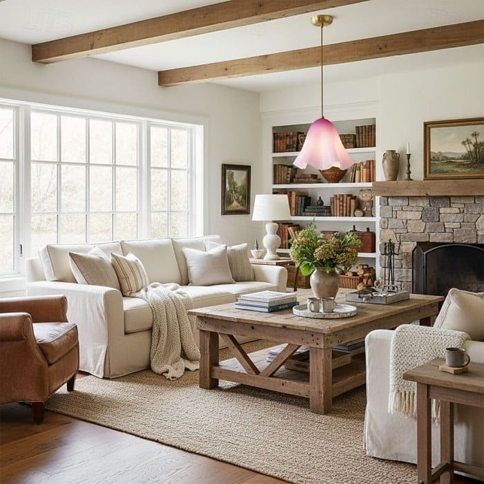 lampada a sospensione in vetro artistico - lampada da soffitto moderna ispirata alla fioritura del 2025 a $299.99 –P7