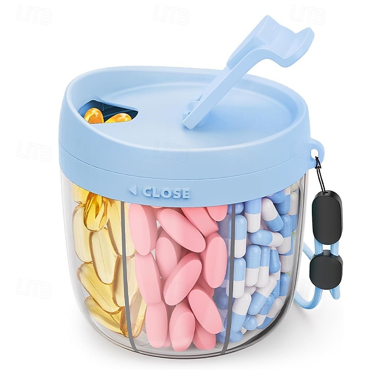 χαριτωμένος οργανωτής διανομέα χαπιών με 7 μεγάλα διαμερίσματα, φορητός οργανωτής μπουκαλιών χαπιών με ευρύ άνοιγμα για εύκολη χρήση, αντι-αναμεμειγμένος οργανωτής χαπιών για ταξίδια, δοχείο χαπιών 2026 - $19.99 –P7