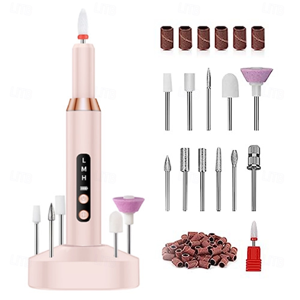 Nowa przenośna elektryczna maszyna do manicure zestaw narzędzi do paznokci monitor akumulatorowa maszyna do malowania paznokci długi czas pracy 12 rodzajów obracających się końcówek odpowiednia na 2026 - $26.99 –P6