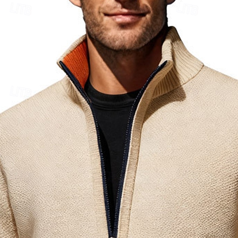 Herr Jacquard tröja Tröja Cardigan Tröja Ribbad Sticka Vanliga toppar Stickat Slät V-hals Semester Mode Företag Ledigt Kläder Vår & Höst Höst vinter Svart Vinröd M L XL 2026 - $30.99 –P8