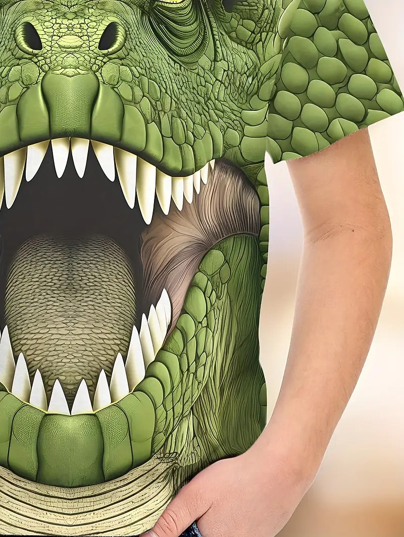 Мальчики 3D Графика Динозавр Футболка С короткими рукавами 3D печать Лето Весна Спорт Мода Уличный стиль Дети 4-12 лет Вырез под горло на открытом воздухе Повседневные Стандартный 2026 - $11.99 –P4
