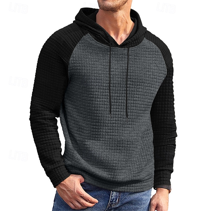 Homens Moletom Estacionar Preto Cinza Claro Cinzento Escuro Cinzento Com Capuz Bloco de cor Com Cordão Desportos e Ar livre Casual Diário Impressão 3D Roupa de rua Roupa de Esporte Casual Outono de 2026 por $19.99 –P18