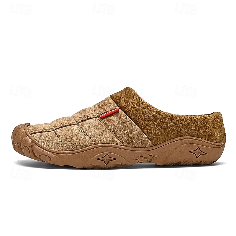 scarpe slip-on trapuntate marroni da uomo con fodera in pile: calzature calde e comode per l'inverno e le uscite informali del 2026 a $34.99 –P20