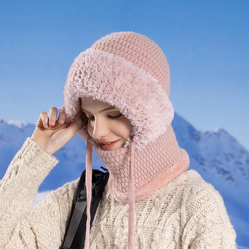3-in-1 Beanie Hat Neck Warmer Face Cover Women Outdoor Knitted Hat with Fleece Lined Face Mask and Neck Warmer All-in-One Beanie for Cycling Hiking Winter Cold Weather Warm Headwear 2026 - $16.99 –P8