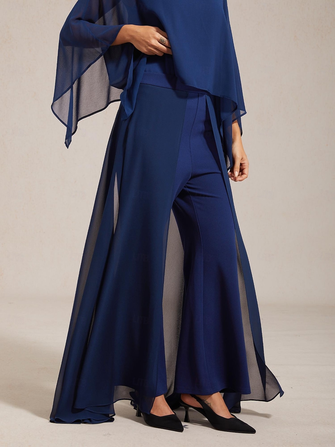 Top da donna in chiffon modal blu royal con scollo rotondo e maniche a mantella, elegante, alla moda, lussuoso, casual, per le vacanze, primavera, estate, autunno del 2026 a $79.99 –P11