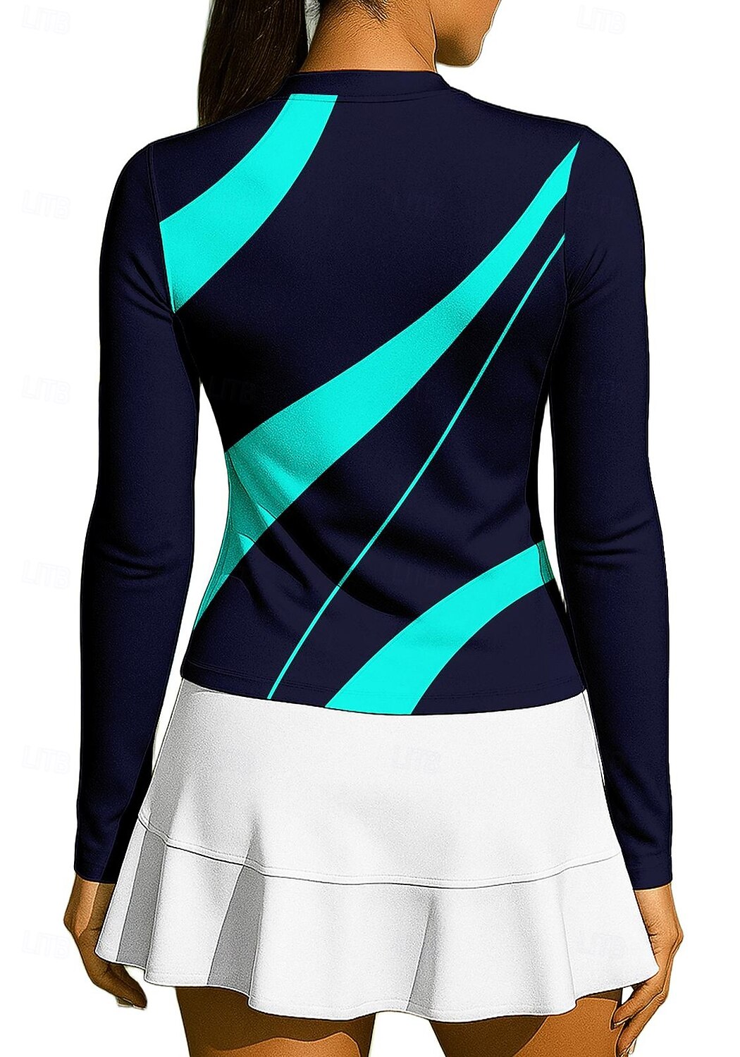 Mulheres Geométrica Camisa Esportiva Camisa de tênis Top de tênis Manga Longa Zíper Floral UPF50+ Resistente a UV Elasticidade Alta Pavio Humido Respirável Voleibal Tênis Golfe Gola Alta Colarinho de 2026 por $20.99 –P2