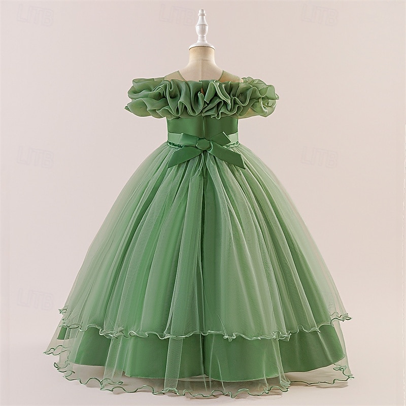 Lapset Tyttöjen Mekko Juhlamekko Yhtenäinen väri Hihaton Muodollinen Suoritus Erikoistilaisuus Pitsi Silmukka Muoti Päivittäin Prinsessa Polyesteri Maxi Juhlamekko Kellomekko Tyllimekko Kesä Kevät 4 2026 - $47.99 –P27