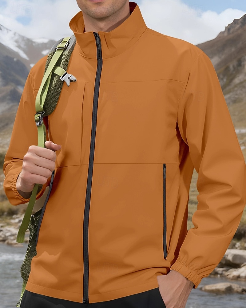 Hombre Chaqueta al aire libre Chaqueta para senderismo Vacaciones Diario Resistente al Viento Mantiene abrigado Bolsillo Otoño Invierno Plano Moda Clásico Escote Chino Regular Amarillo Claro Negro 2026 - $36.99 –P1