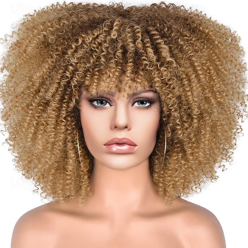 Carnival Wig 2026 Blonde Pink Red Afro Afro Curly Short Synthetic Festival Wig Mardi Gras Parade Cosplay Costume Hair for Women 2026 - $23.99 –P12
