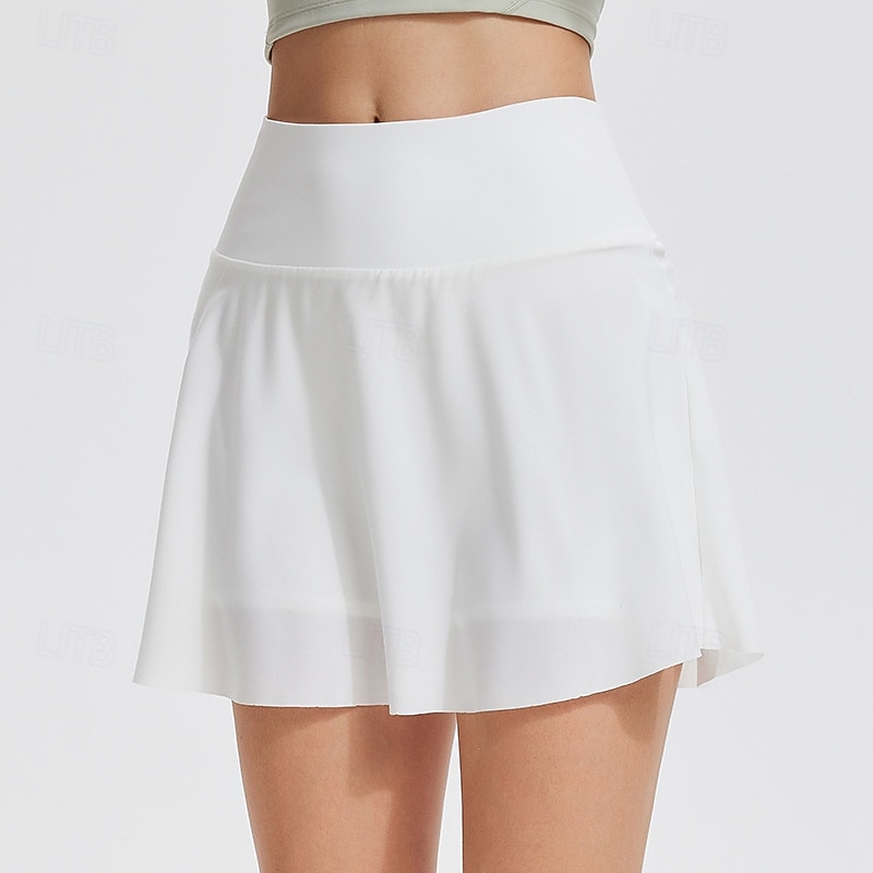 Γυναικεία Μονόχρωμο Casual φούστα Φούστα τένις Αθλητική φούστα Προστασία UV Γρήγορο Στέγνωμα Ελαστικό Αναπνέει Τέννις Αθλητικά Τρέξιμο Παντελόνια Φούστες Λευκό Κόκκινο Ρούχα τένις 2026 - $22.99 –P1