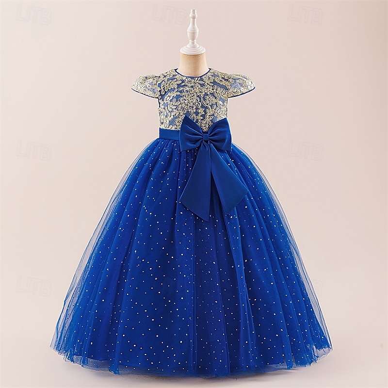 Enfants Fille Robe Robe de Soirée Couleur Unie Sans manches Formel Performance Occasion Spéciale Noeud de cravate Mode Quotidien Princesse Polyester Maxi Robe de Soirée Robe évasée Robe en Tulle Ét de 2026 ? $45.99 –P22
