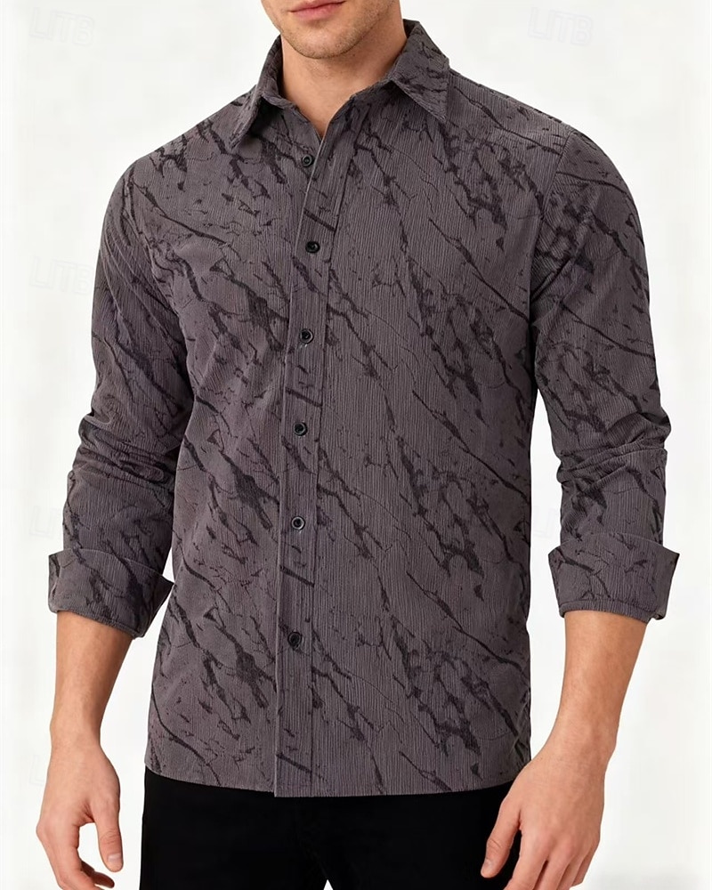 Herren Hemd Sommerhemd Freizeithemd Strandhemd Knopfhemd Kaki Militßrgrün Grau Langarm Grafik Revers Urlaub Hawaiianisch Bekleidung Polyester Mode Lässig Bequem 2025 - $26.99 –P3