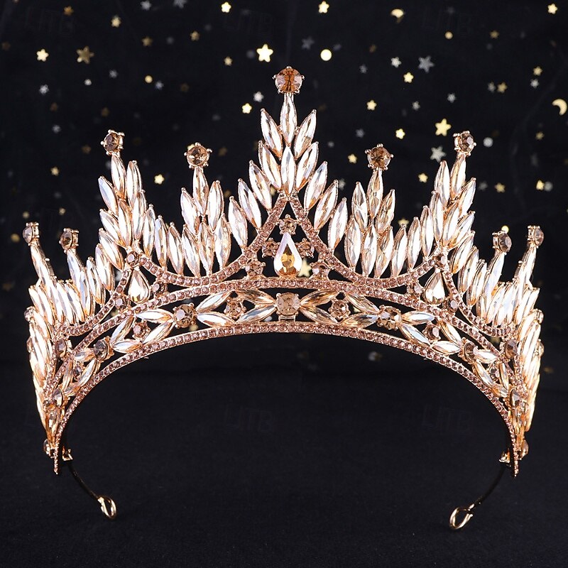 Crown Tiaras Headdress Alloy Wedding Birthday Elegant Vintage With Rhinestone Crystal Headpiece Headwear 2026 - $28.99 –P1