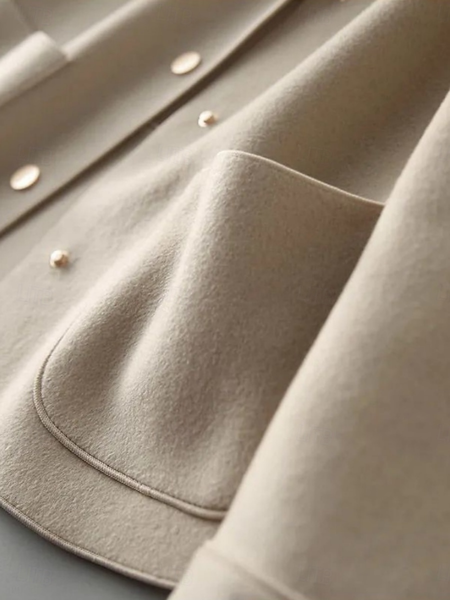 Damen Freizeitjacke Bequem Atmungsaktiv Tasche Knöpfe Lässig Einfach Urlaub Straße Lässig Alltagskleidung Einreihig Kurz Umlegekragen Normale Passform Langarm Oberbekleidung Schwarz Beige Kaffee 2026 - $25.99 –P6