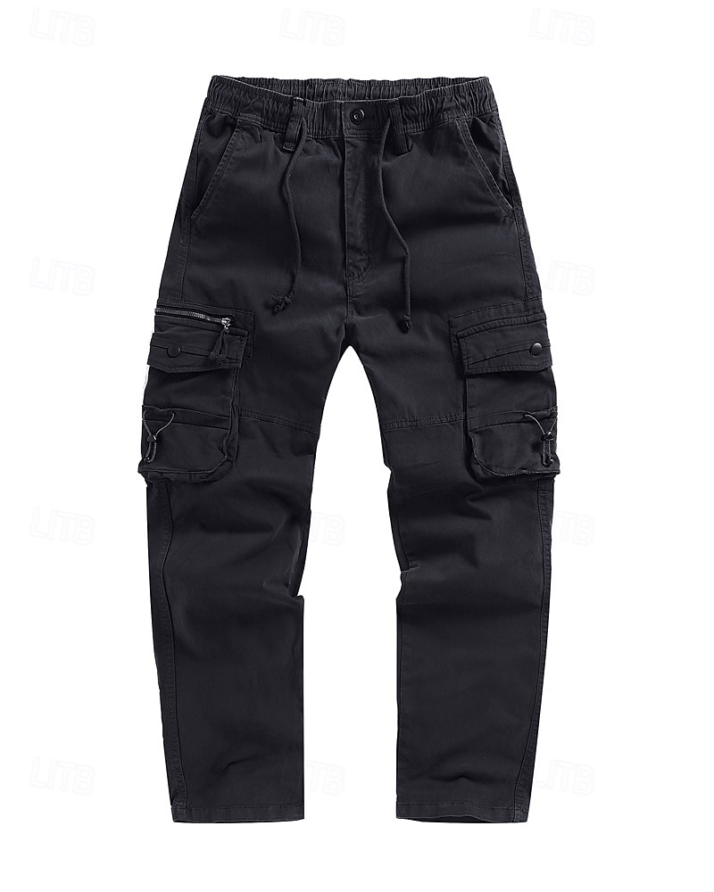 Homens Calças Cargo Calças Bolso multi Tecido A Prova de Vento Vestível Comprimento total Ao ar livre Diário Acampar e Caminhar Roupa de rua à moda Exército verde Preto de 2026 por $47.99 –P6
