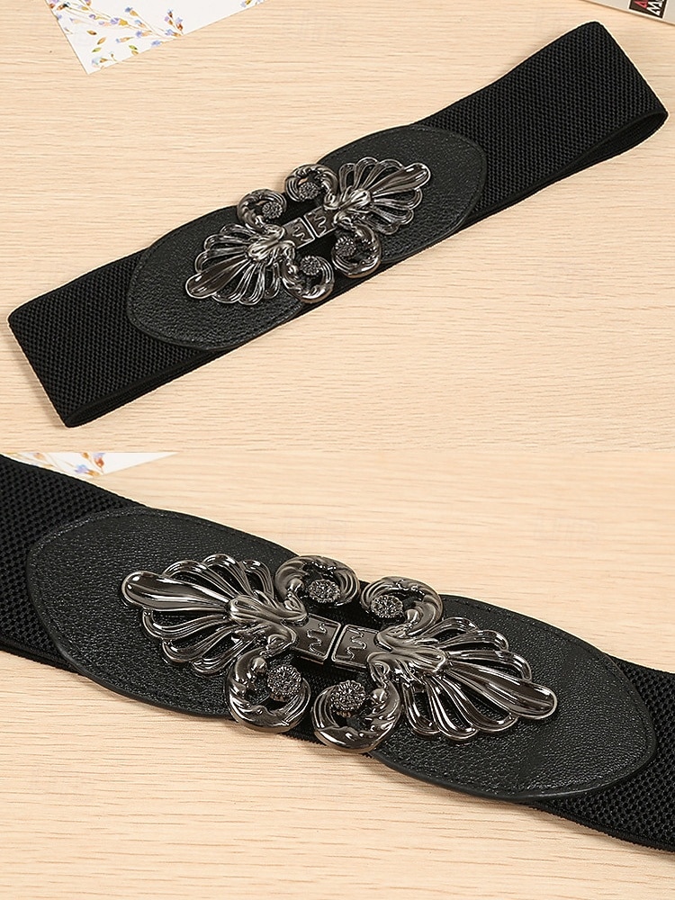 Cinturón elástico para mujer con hebilla de aleación – elegante material de poliéster, ajuste regulable – perfecto para vestidos, atuendos casuales y formales 2026 - $11.99 –P8