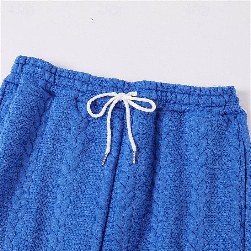 Men's Sweatpants Joggers Trousers Casual Pants Jacquard Drawstring Elastic Cuff Plain Comfort Breathable Full Length Outdoor Casual Daily Vacation Sports Blue Black Stretchy 2026 - $22.99 –P3