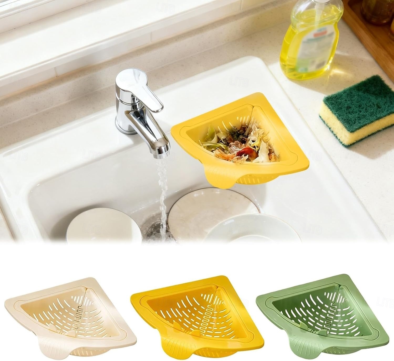 Cestello magnetico per lavello da 2 pezzi - scolapiatti da cucina pieghevole in plastica resistente con fondo anti-foratura e apertura a torsione, forte chiusura magnetica & lavastoviglie del 2025 a $11.99 –P1