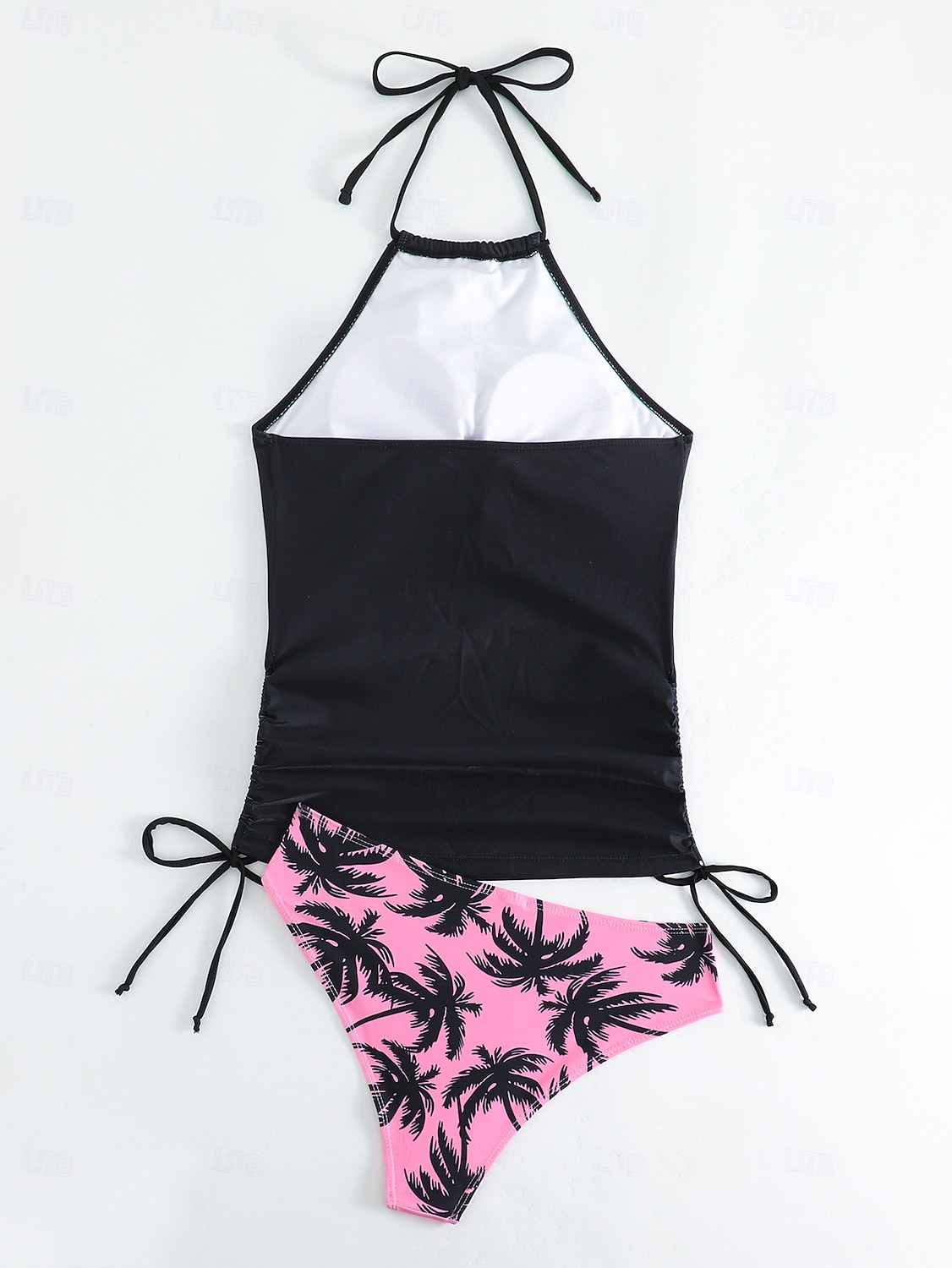 Kvinners Tankini 2 Delt Badedrakt Rynket Truser Magekontroll Høyt Liv Slank Ryggløs Ferie Strandtøy Blomster Grafisk U-Hals Ermeløse Badedrakter 2026 - $26.99 –P11