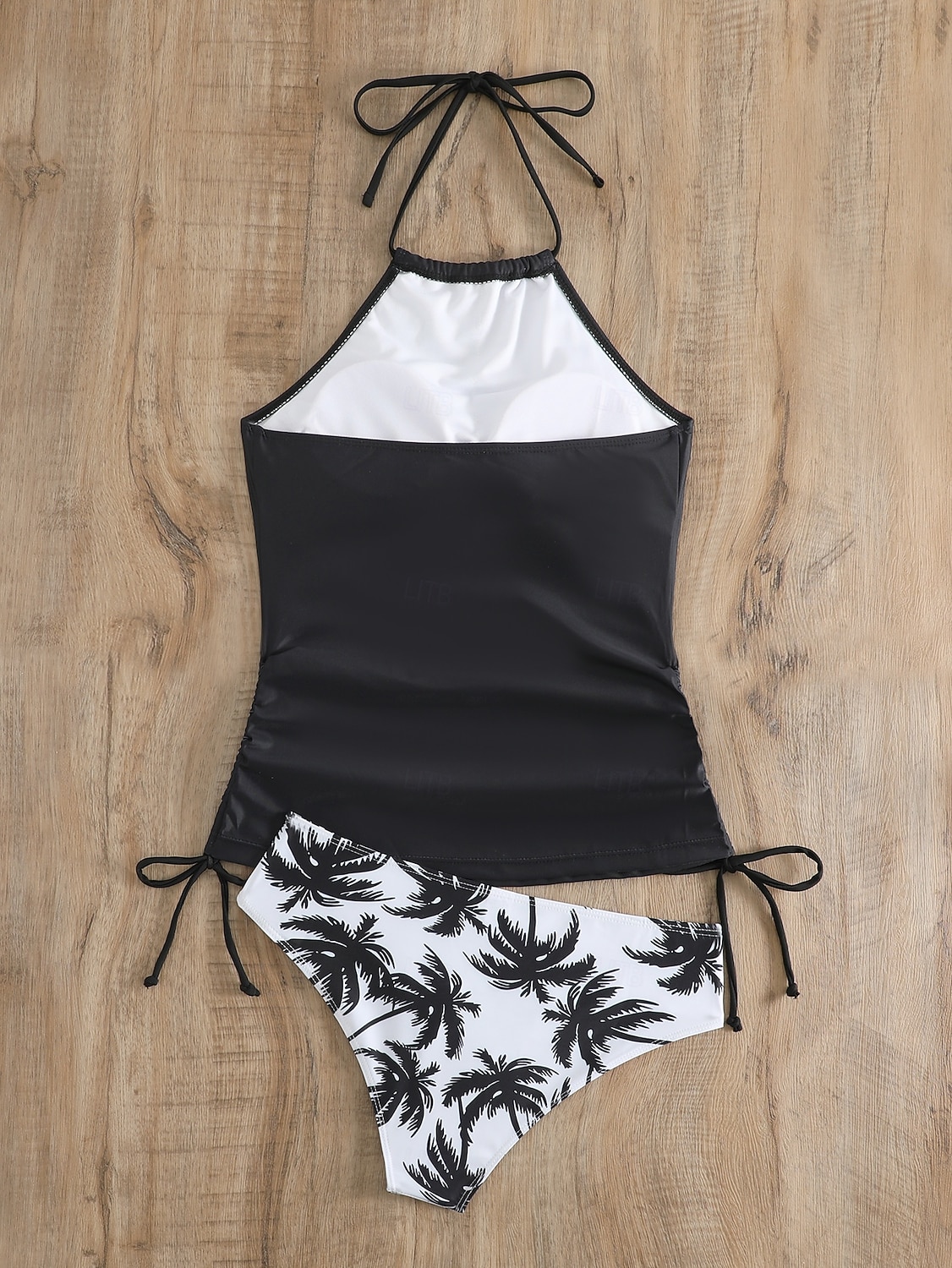 Kvinners Tankini 2 Delt Badedrakt Rynket Truser Magekontroll Høyt Liv Slank Ryggløs Ferie Strandtøy Blomster Grafisk U-Hals Ermeløse Badedrakter 2026 - $26.99 –P7