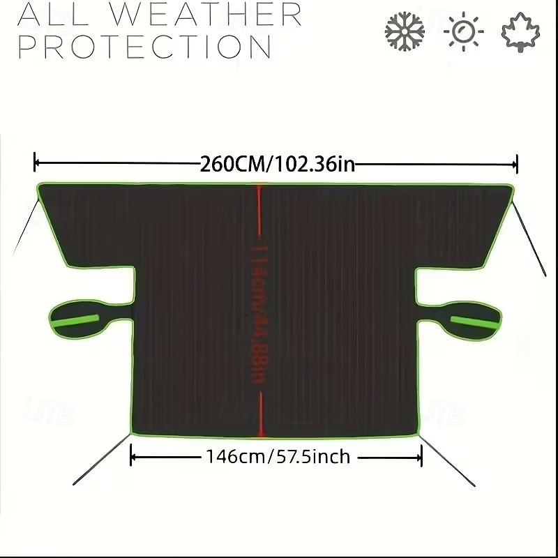καθολικό κάλυμμα παρμπρίζ αυτοκινήτου, ανθεκτικό ύφασμα Oxford snow &Προστατευτικό πάγου με προστασία UV, εύκολο στην εγκατάσταση προστατευτικό χειμερινού παρμπρίζ για όλα τα οχήματα, αξεσουάρ 2026 - $22.99 –P2