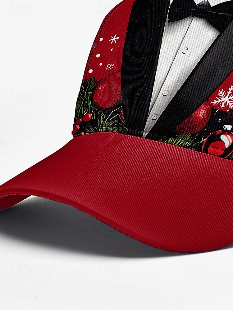 Casquette de smoking de Noël pour homme - matière polyester, motifs variés sur le thème des fêtes, idéale pour les soirées festives, les sorties décontractées et les célébrations de fin d'année. de 2026 ? $14.99 –P7