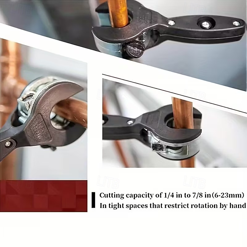 tăietor de țevi cu clichet de calitate profesională - construcție din oțel lustruit rezistent, mâner ergonomic antiderapant, acționare hexagonală de 1/4" pentru cupru, aluminiu, fier, oțel inoxidabil, 2026 - $25.99 –P13